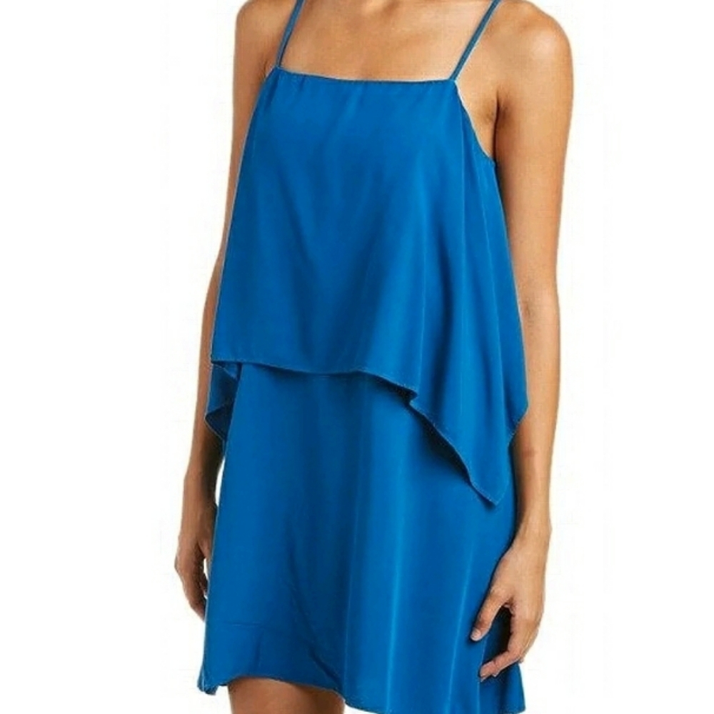 NWT SPLENDID Blue popover SUMMER spaghetti strap dress Semi Formal - Picture 2 of 7